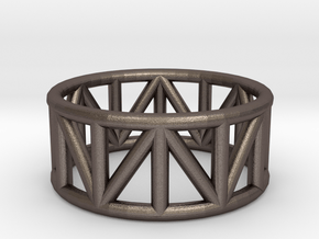 Truss Ring 1.6mm in Polished Bronzed Silver Steel