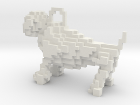 Minecraft Bulldog Keychain in White Natural Versatile Plastic