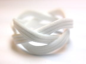 Turk's Head Knot Ring 3 Part X 4 Bight - Size 6.75 in White Processed Versatile Plastic