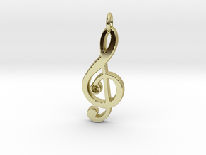 G Clef Pendant with «G» in 18k Gold Plated Brass