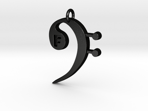 F Clef Pendant with «F» in Matte Black Steel