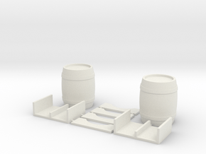 Dual Barrels And Cradles #1 in White Natural Versatile Plastic