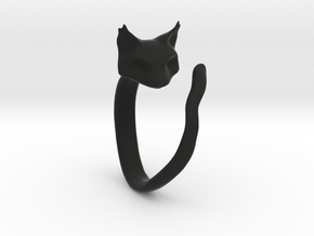 Cat Ring in Black Natural Versatile Plastic