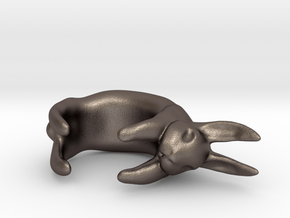Bunny Ring in Polished Bronzed Silver Steel