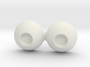 18mm Small Pupil Doll eyes in White Natural Versatile Plastic