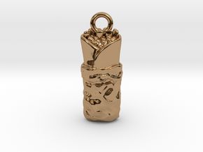 Burrito Charm / Pendant in Polished Brass