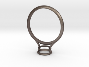 Bezel Ring- Circular in Polished Bronzed Silver Steel