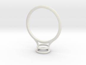 Bezel Ring- Circular in White Natural Versatile Plastic