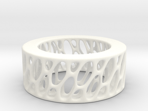 Framework Ring- Intrincate Smooth Simple in White Processed Versatile Plastic