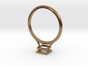 Bezel Ring- Square in Natural Brass