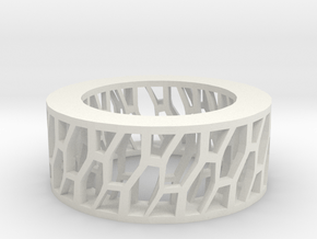 Framework Ring- Intrincate Simple in White Natural Versatile Plastic