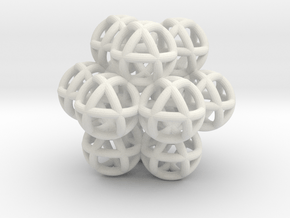 13 Vector Equilibrium Spheres Fractal Sacred Geome in White Natural Versatile Plastic