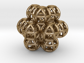 13 Vector Equilibrium Spheres Fractal Sacred Geome in Polished Gold Steel