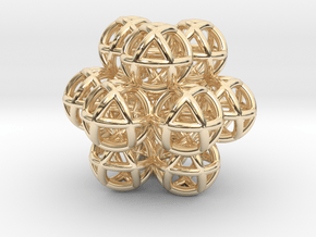 13 Vector Equilibrium Spheres Fractal Sacred Geome in 14K Yellow Gold