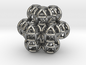 13 Vector Equilibrium Spheres Fractal Sacred Geome in Natural Silver