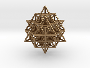 Sacred Geometry: 64 Grid Tetrahedron 35x1mm in Natural Brass