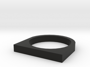 Rectangular Basic Ring in Black Natural Versatile Plastic