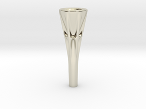 Fluted French Horn Mouthpiece in 14k White Gold
