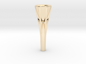 Fluted French Horn Mouthpiece in 14k Gold Plated Brass