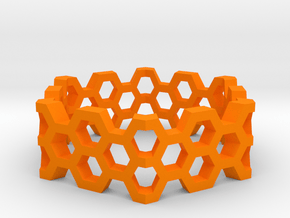 Honeycomb HexRing in Orange Processed Versatile Plastic