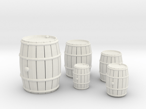 Wooden Barrels Set in White Natural Versatile Plastic