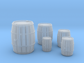 Wooden Barrels Set in Tan Fine Detail Plastic