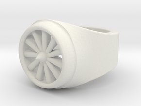 Jet Engine Ring  in White Natural Versatile Plastic