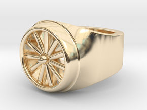 Jet Engine Ring  in 14k Gold Plated Brass