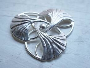 Ginkgo Brooch  in Natural Silver