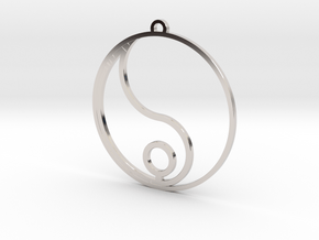 Yang (one of two pieces) in Rhodium Plated Brass