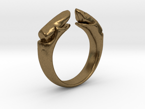 dual stone ring in Natural Bronze