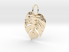 Tropical leaf in 14k Gold Plated Brass