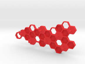 Honeycomb Key Hanger  in Red Processed Versatile Plastic