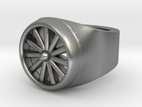 Jet Engine Ring 9.5  in Natural Silver