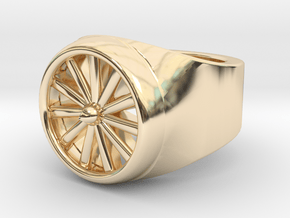 Jet Engine Ring 9.5  in 14k Gold Plated Brass