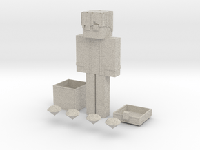 Minecraft Character With a Chest & Diamonds  in Natural Sandstone