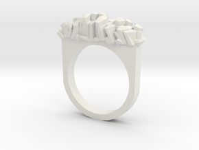 Rock Crystal Ring- Flat in White Natural Versatile Plastic