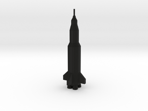 Saturn V: Minecraft Style in Black Natural Versatile Plastic