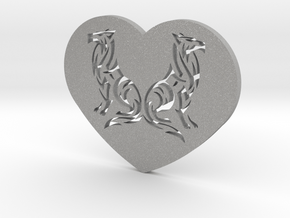 Geri and Freki Heart in Aluminum
