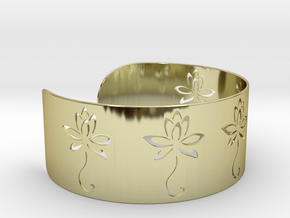Ø2.677 inch/Ø68 mm Flower Bracelet in 18k Gold Plated Brass