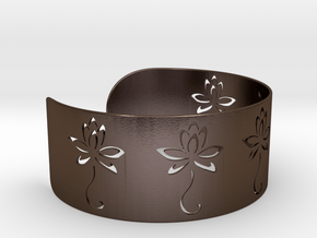 Ø2.677 inch/Ø68 mm Flower Bracelet in Polished Bronze Steel