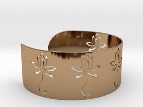 Ø2.677 inch/Ø68 mm Flower Bracelet in Polished Brass
