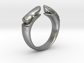 dual stone ring in Natural Silver