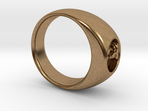 Ø0.716 inch/Ø18.19 Mm Cuddle Cat Ring in Natural Brass