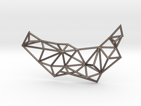  Necklace the Polygon in Polished Bronzed Silver Steel