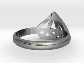 Diamant ring in Polished Silver