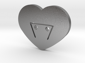 Moon-glyph-heart-earth in Natural Silver