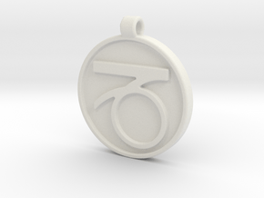 Zodiac KeyChain Medallion-CAPRICON in White Natural Versatile Plastic