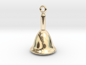School bell charm in 14k Gold Plated Brass