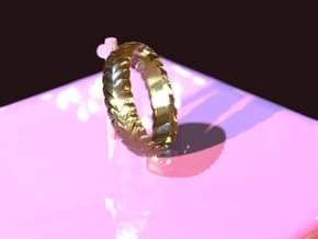 Hearts ring 15 mm in 18k Gold Plated Brass